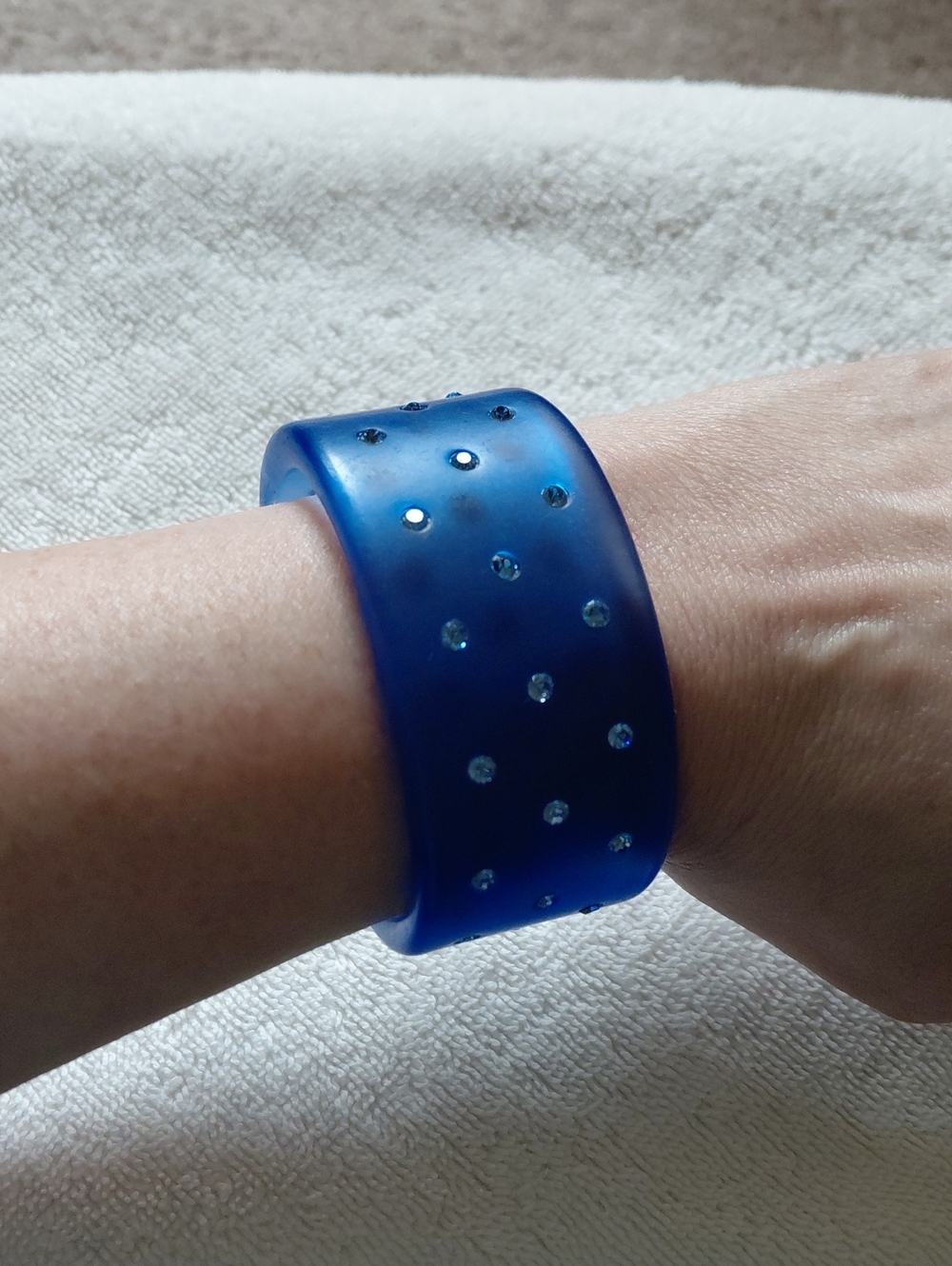 Blue Crystal-Accented Cuff